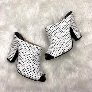 Seychelles Black and White Polka Dot Mules
